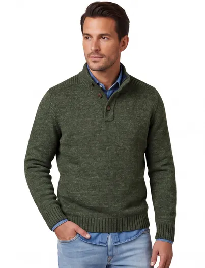 Baileys Baileys groen half zip trui