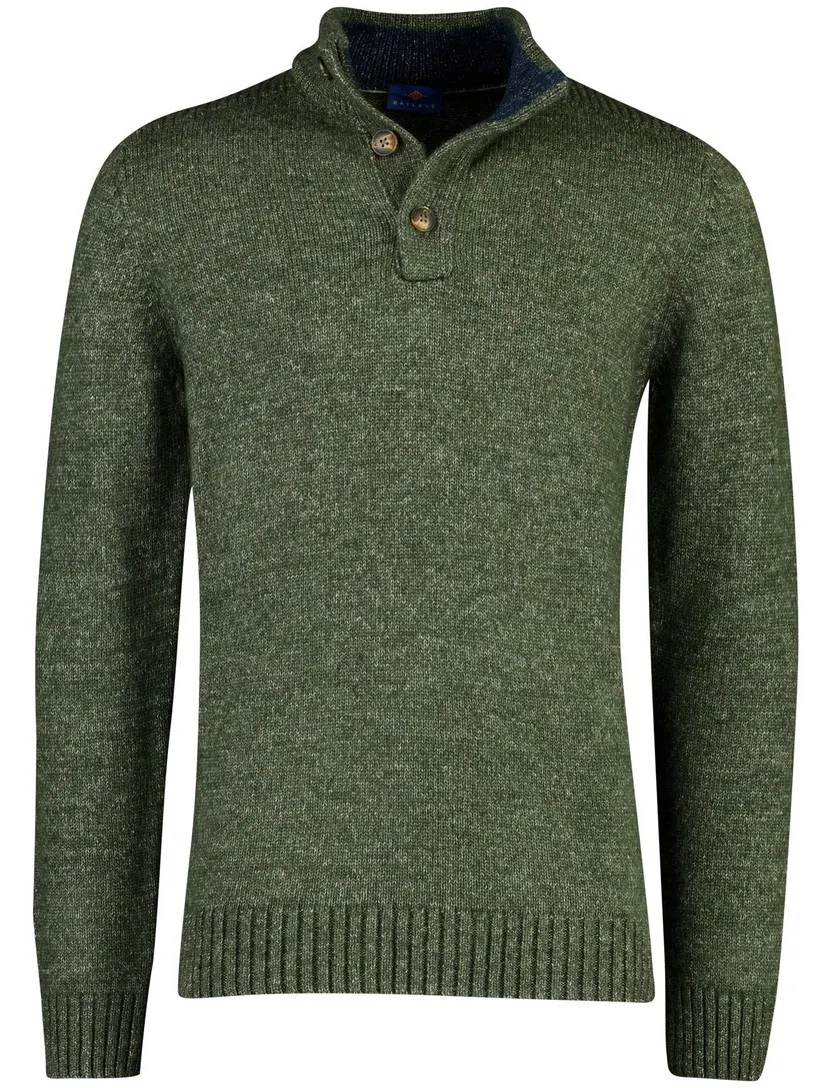 Trui Baileys groen half zip knopen