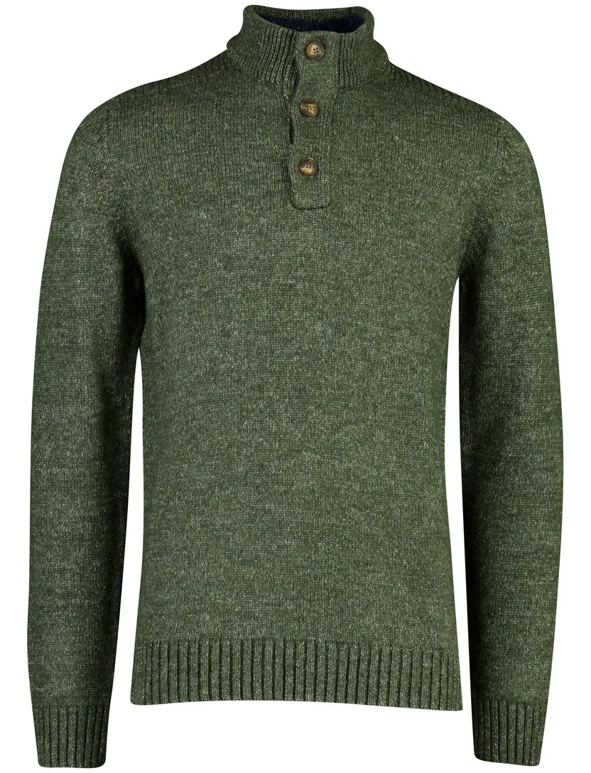 Trui Baileys groen half zip knopen
