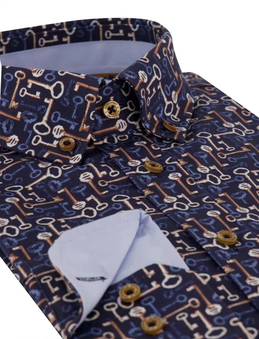 Overhemd Giordano donkerblauw