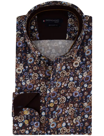 Giordano Casual overhemd Giordano donkerblauw