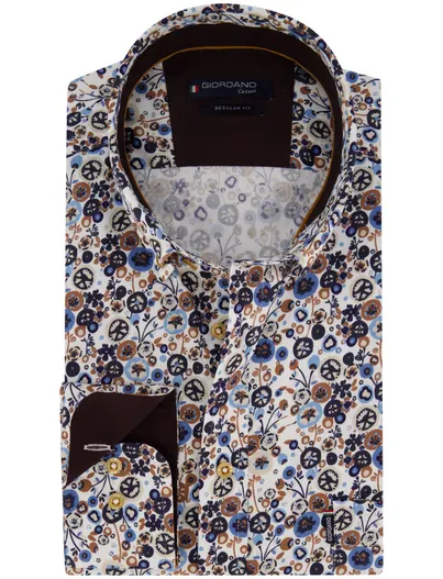 Giordano Overhemd Giordano bruin
