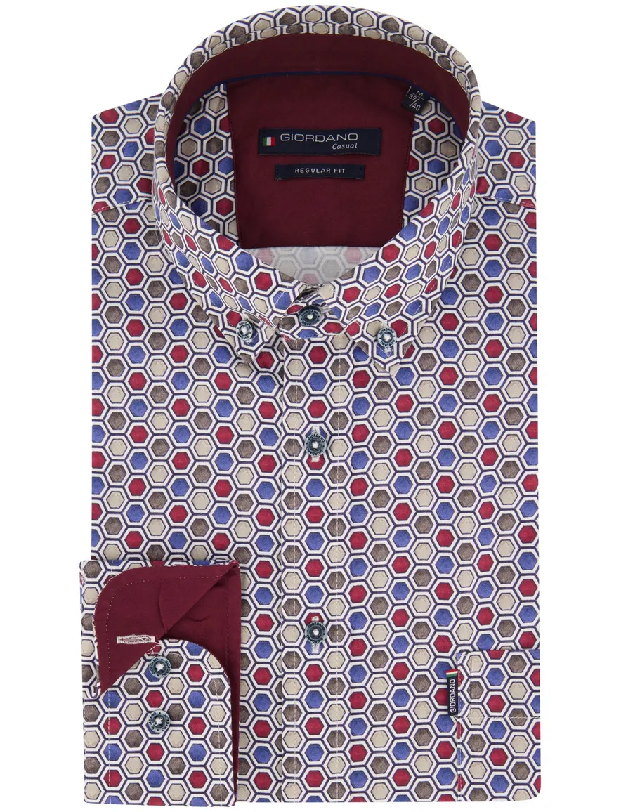 Overhemd Giordano bordeaux