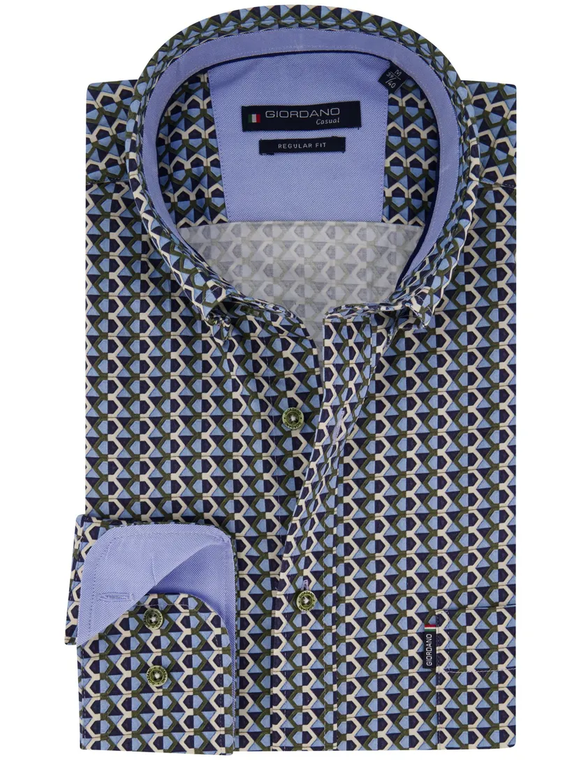 Overhemd Giordano blauw katoen