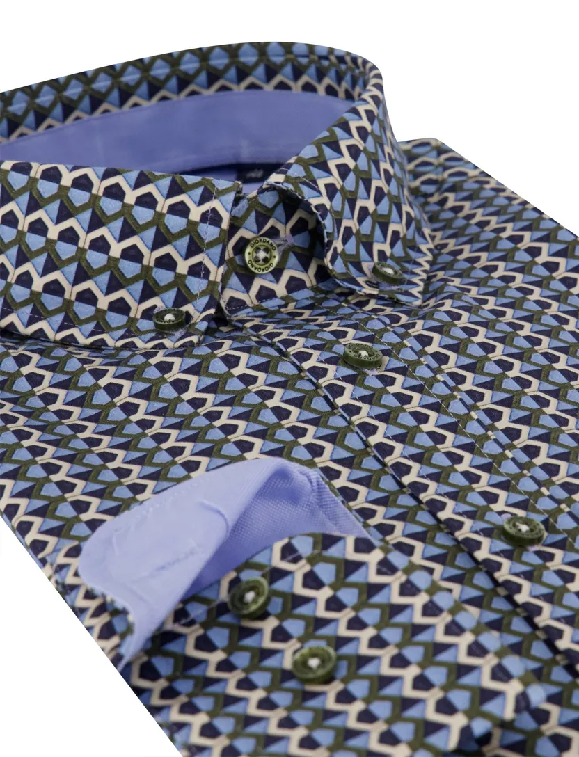 Overhemd Giordano blauw katoen
