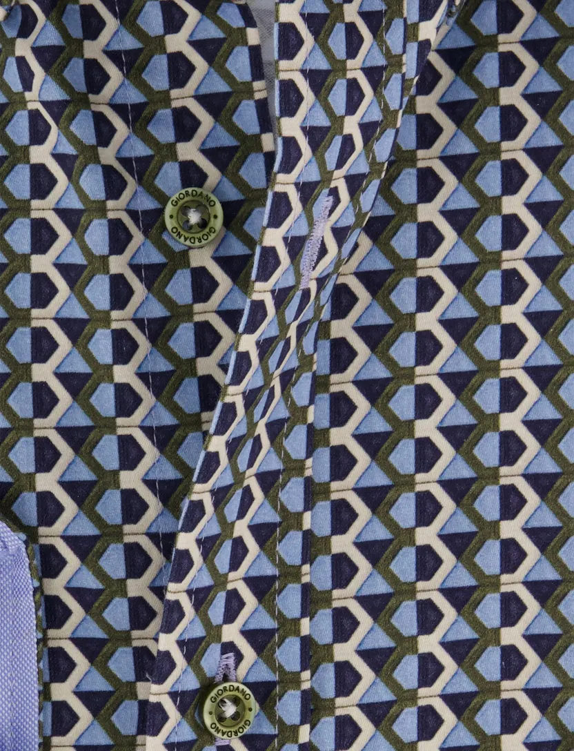 Overhemd Giordano blauw katoen