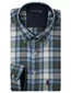 Overhemd Giordano donkerblauw beige blauw geruit