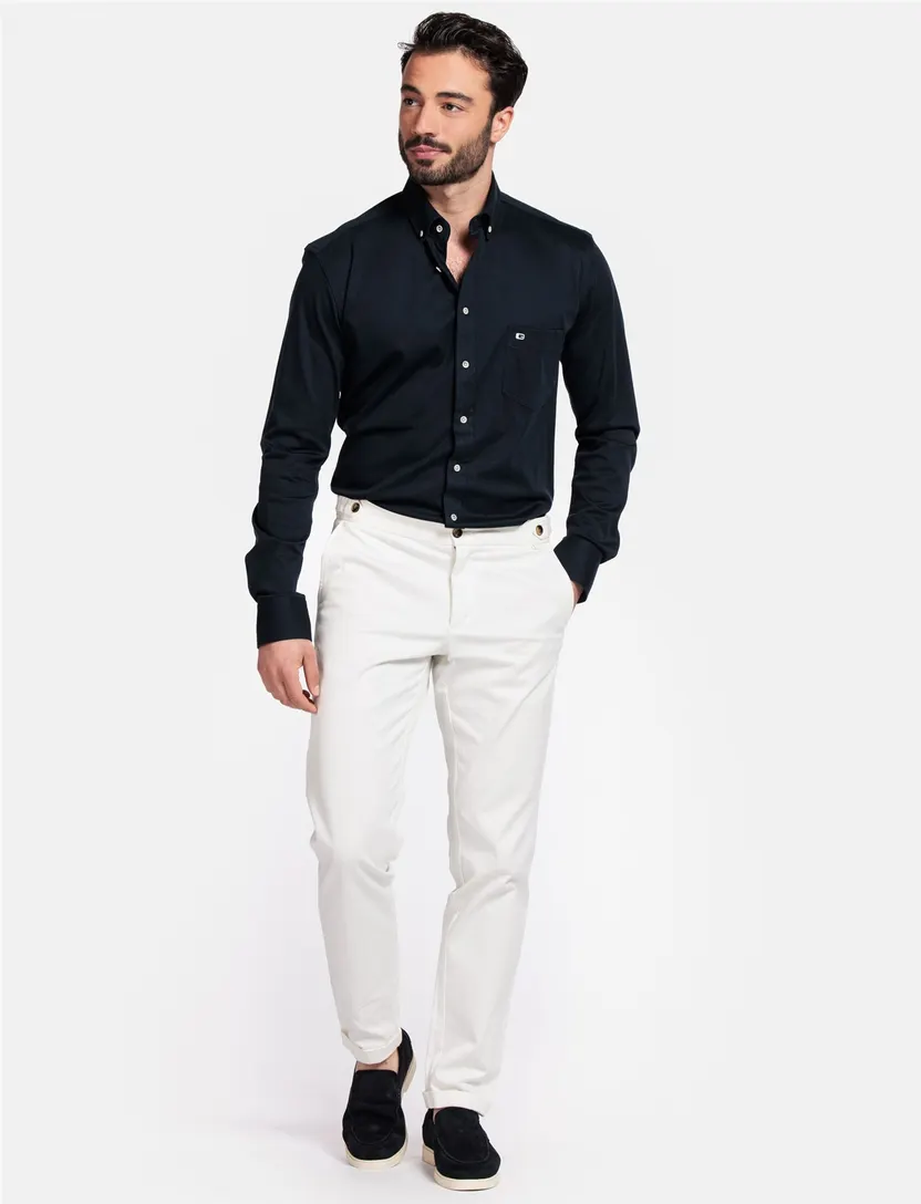 Overhemden Giordano donkerblauw jersey