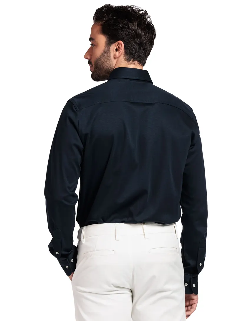 Overhemden Giordano donkerblauw jersey