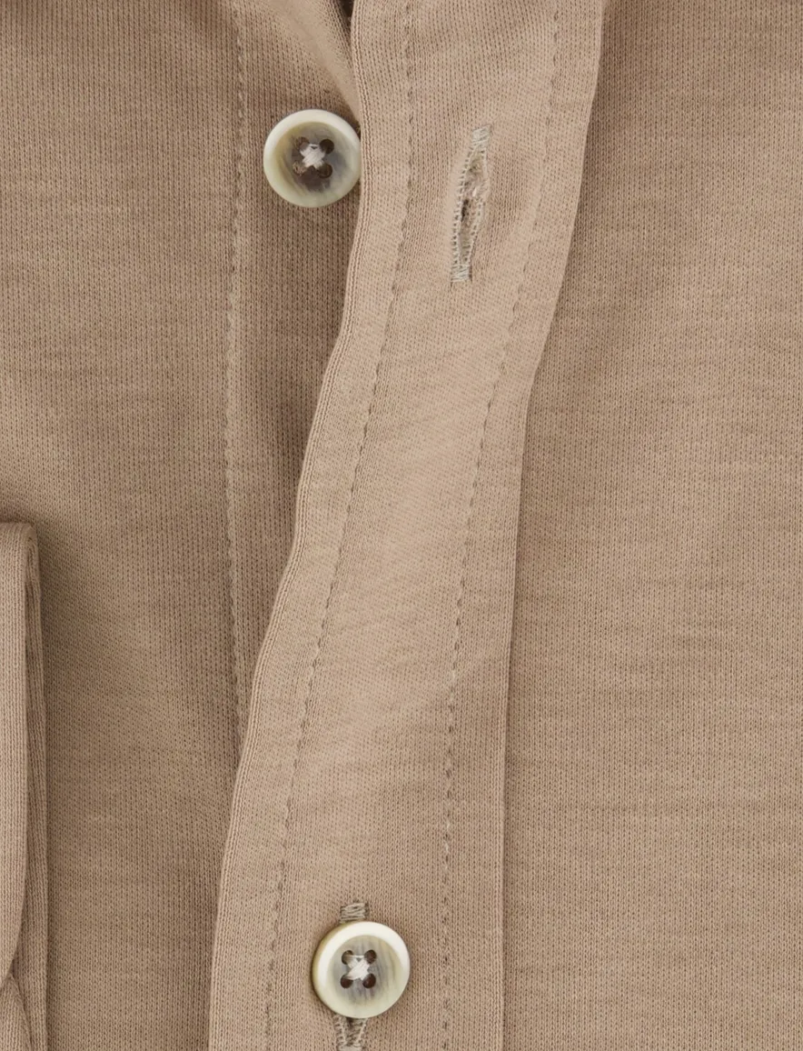 Giordano overhemd camel jersey