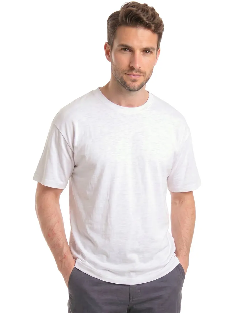 T-shirt Alan Red wit ronde hals Venice