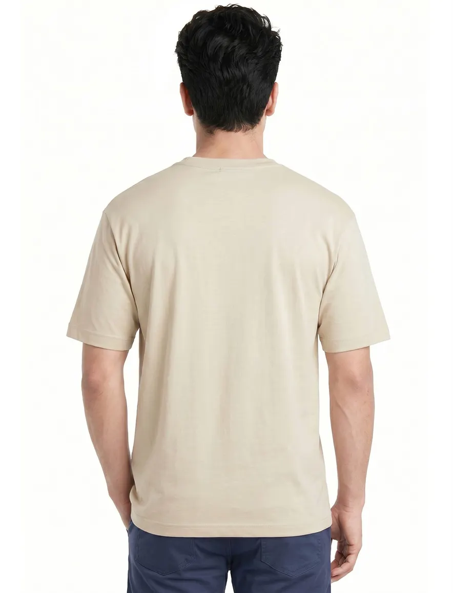 Alan Red T-shirt Venice ronde hals beige