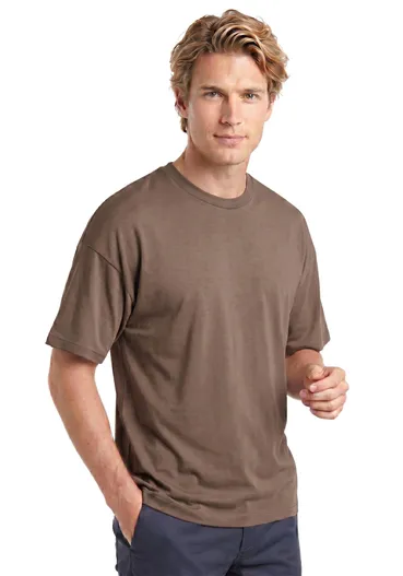 Alan Red T-shirt Alan Red bruin ronde hals