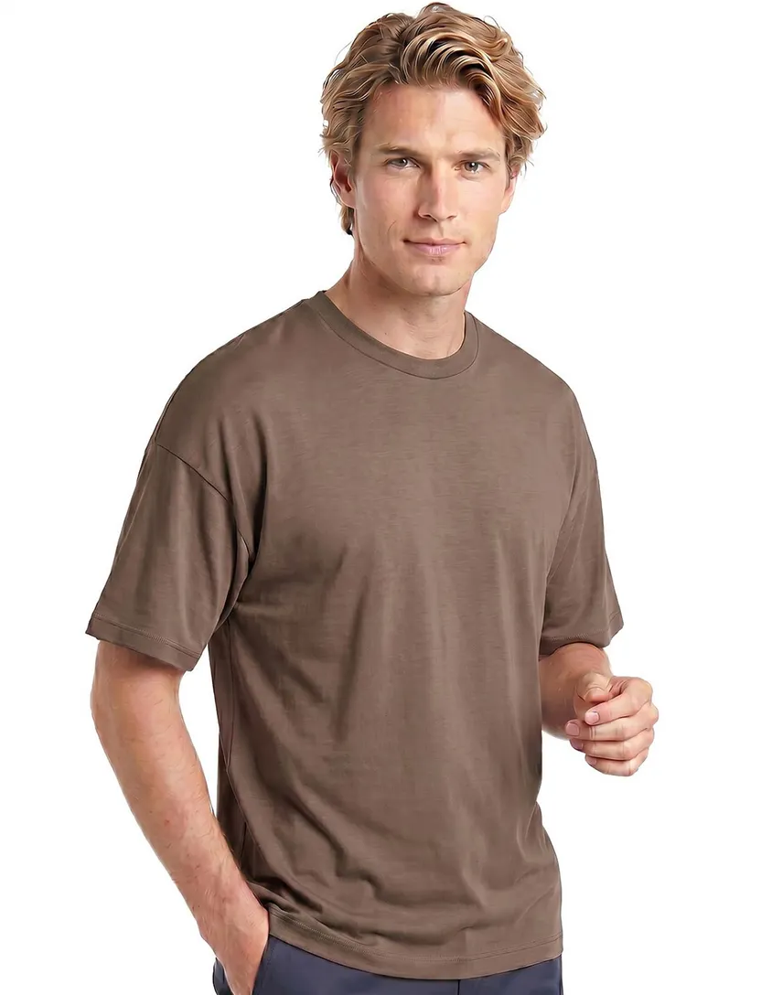 T-shirt Alan Red Venice bruin ronde hals