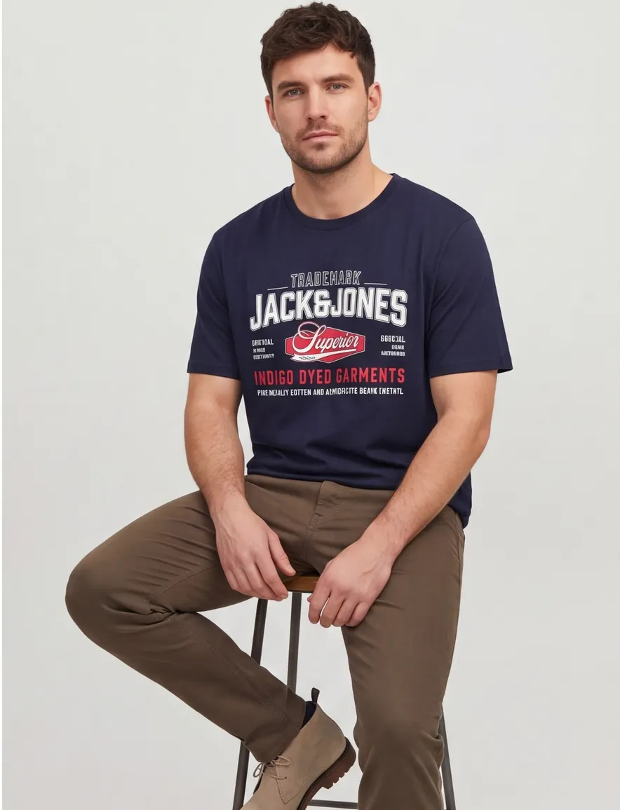 T-shirt Jack & Jones donkerblauw Navy Blazer