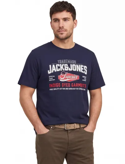 Jack & Jones T-shirt Jack & Jones Plus Size donkerblauw opdruk