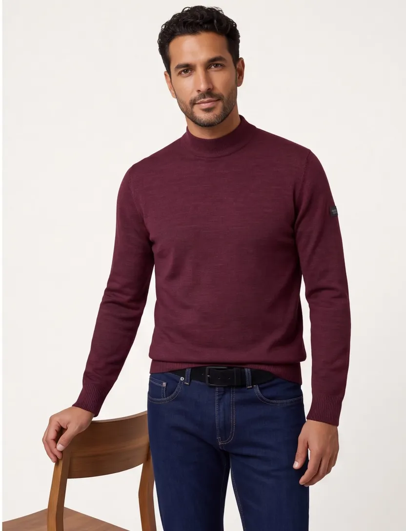 Trui Maerz bordeaux turtleneck wol