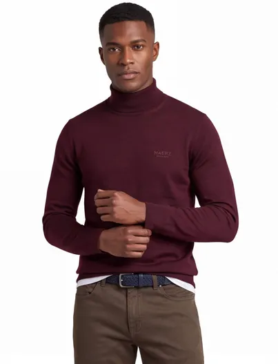Maerz Maerz turtleneck trui bordeaux wol