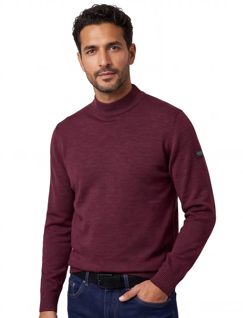 Trui Maerz bordeaux turtleneck wol
