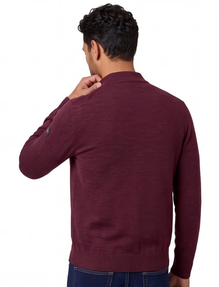 Trui Maerz bordeaux turtleneck wol