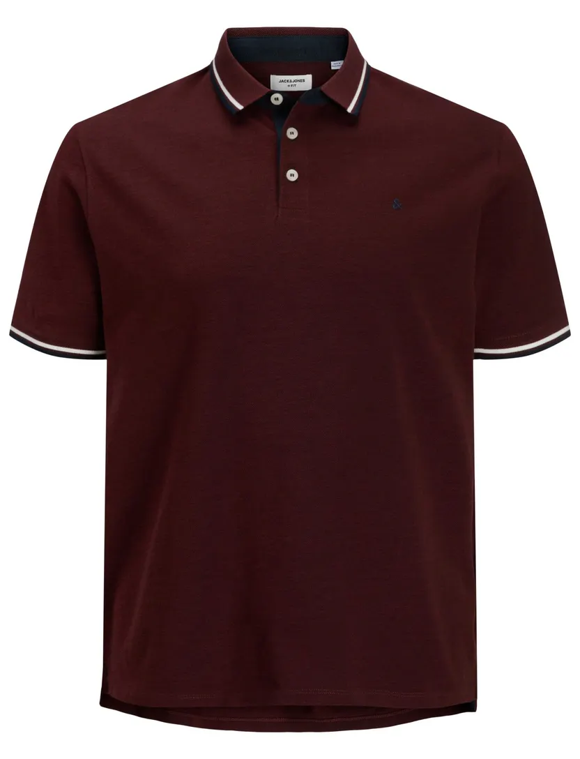 Poloshirt Jack & Jones Plus Size bordeaux