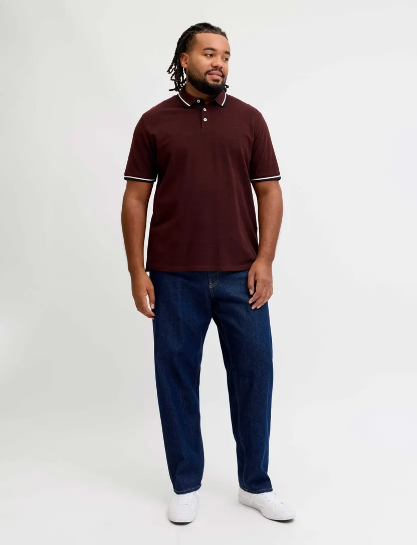 Poloshirt Jack & Jones Plus Size bordeaux