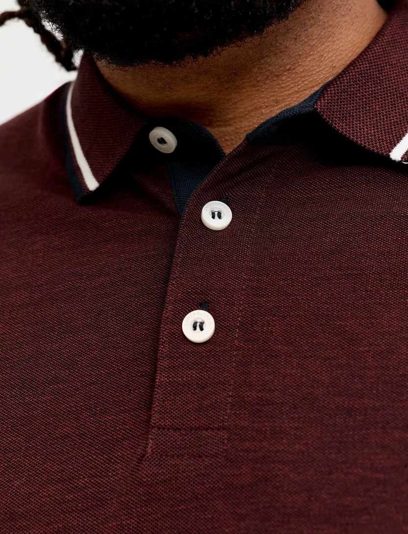 Poloshirt Jack & Jones Plus Size bordeaux