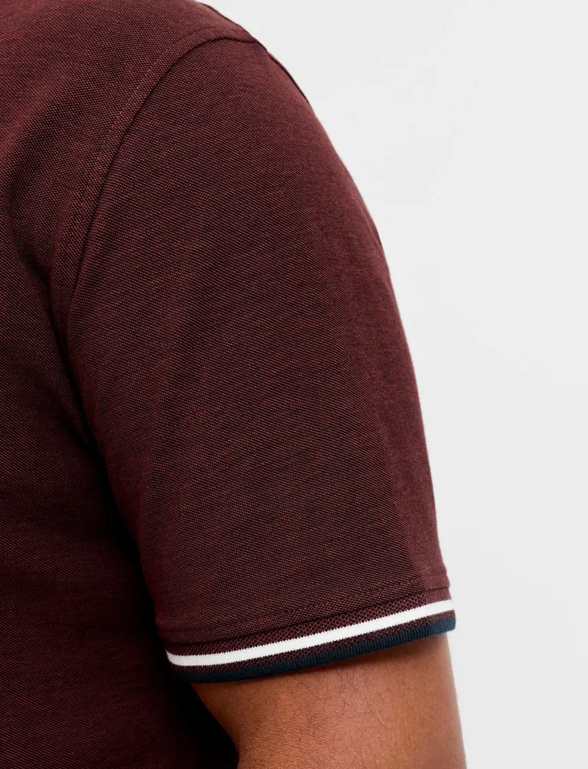 Poloshirt Jack & Jones Plus Size bordeaux