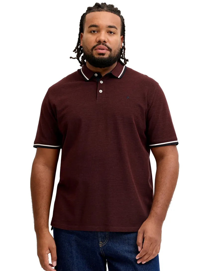 Poloshirt Jack & Jones Plus Size bordeaux