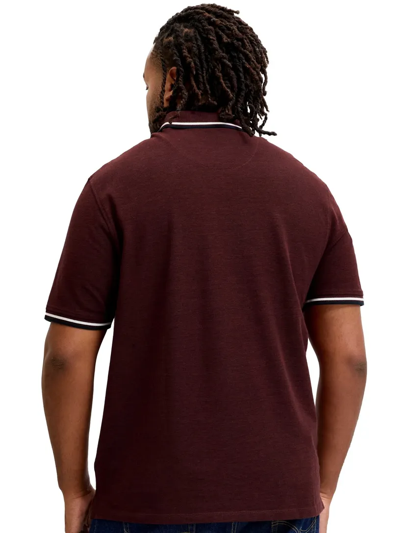 Poloshirt Jack & Jones Plus Size bordeaux