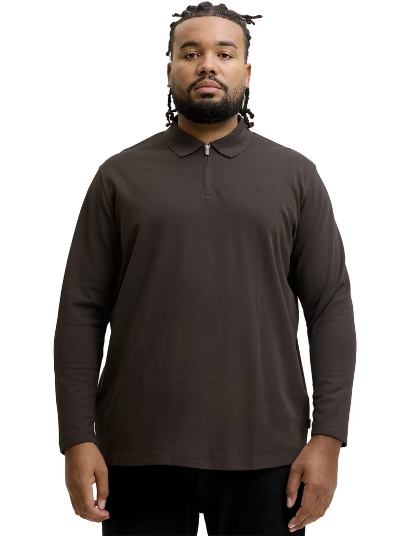 Trui Jack & Jones Regular Fit bruin half zip