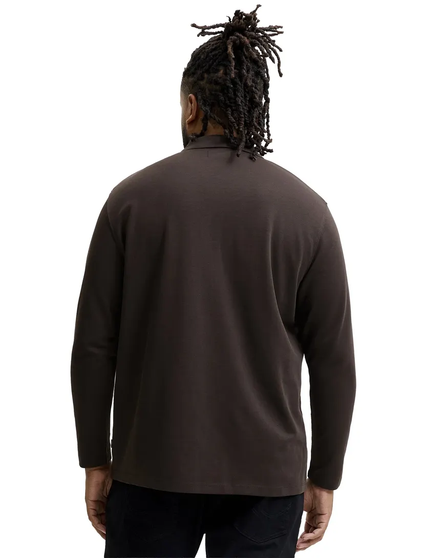 Trui Jack & Jones Regular Fit bruin half zip