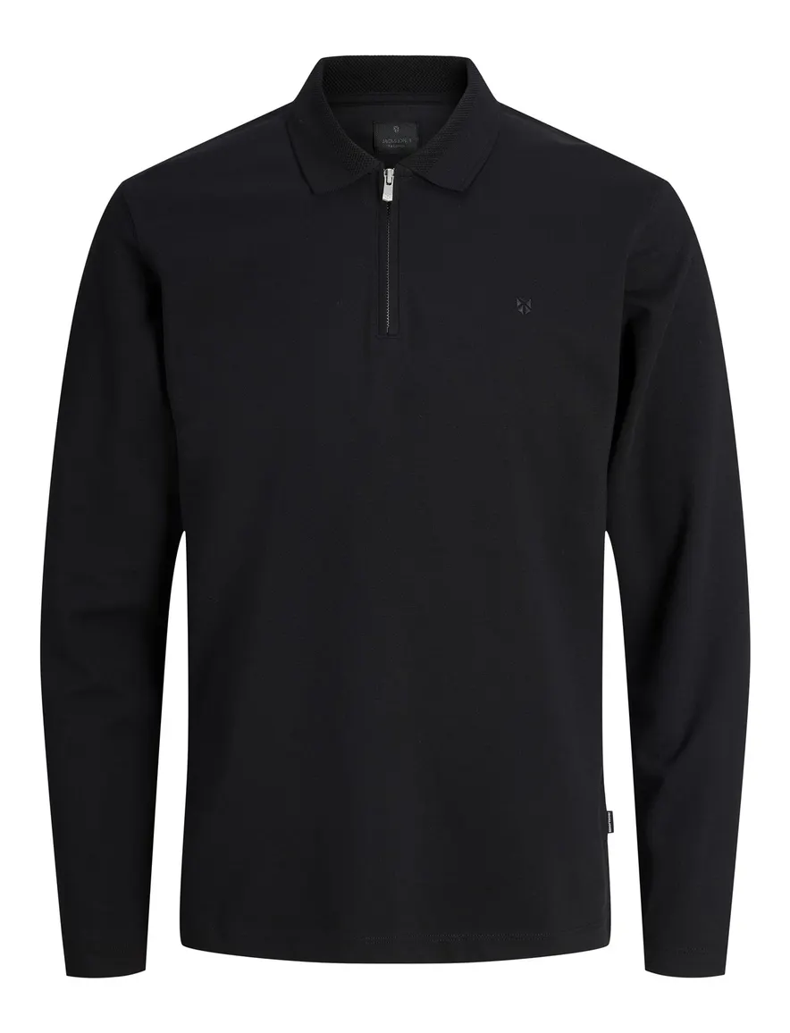 Jack & Jones Regular Fit half zip trui zwart
