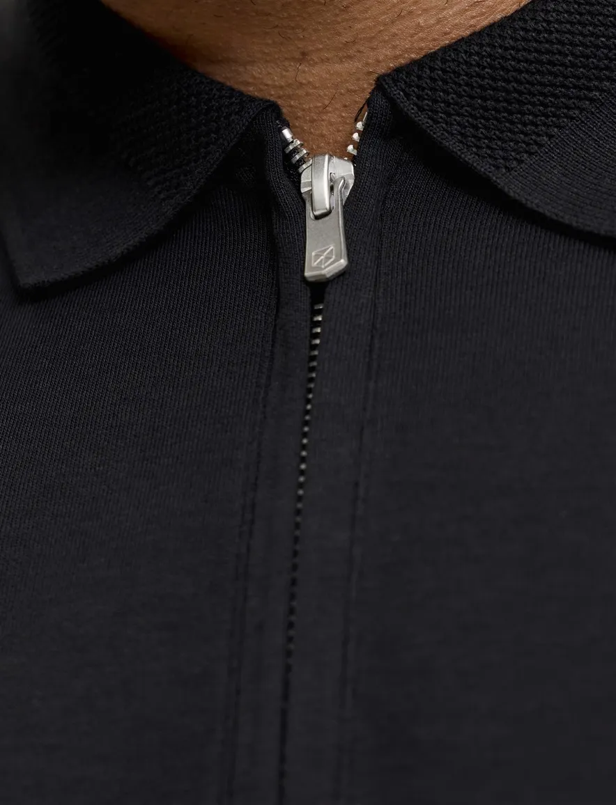 Jack & Jones Regular Fit half zip trui zwart