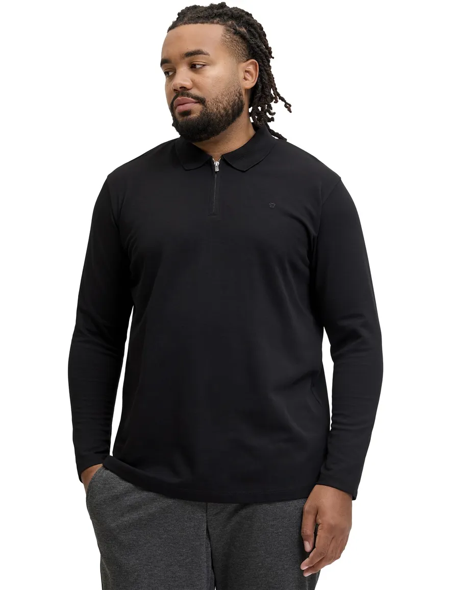 Jack & Jones Regular Fit half zip trui zwart