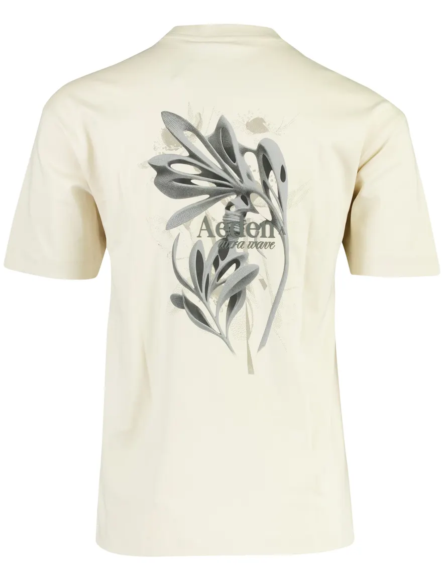 Aeden T-shirt ronde hals beige met opdruk