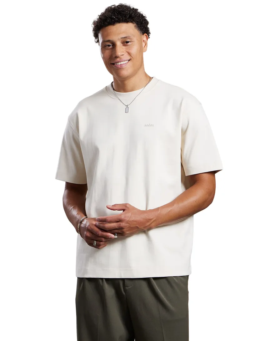 T-shirt Aeden beige opdruk
