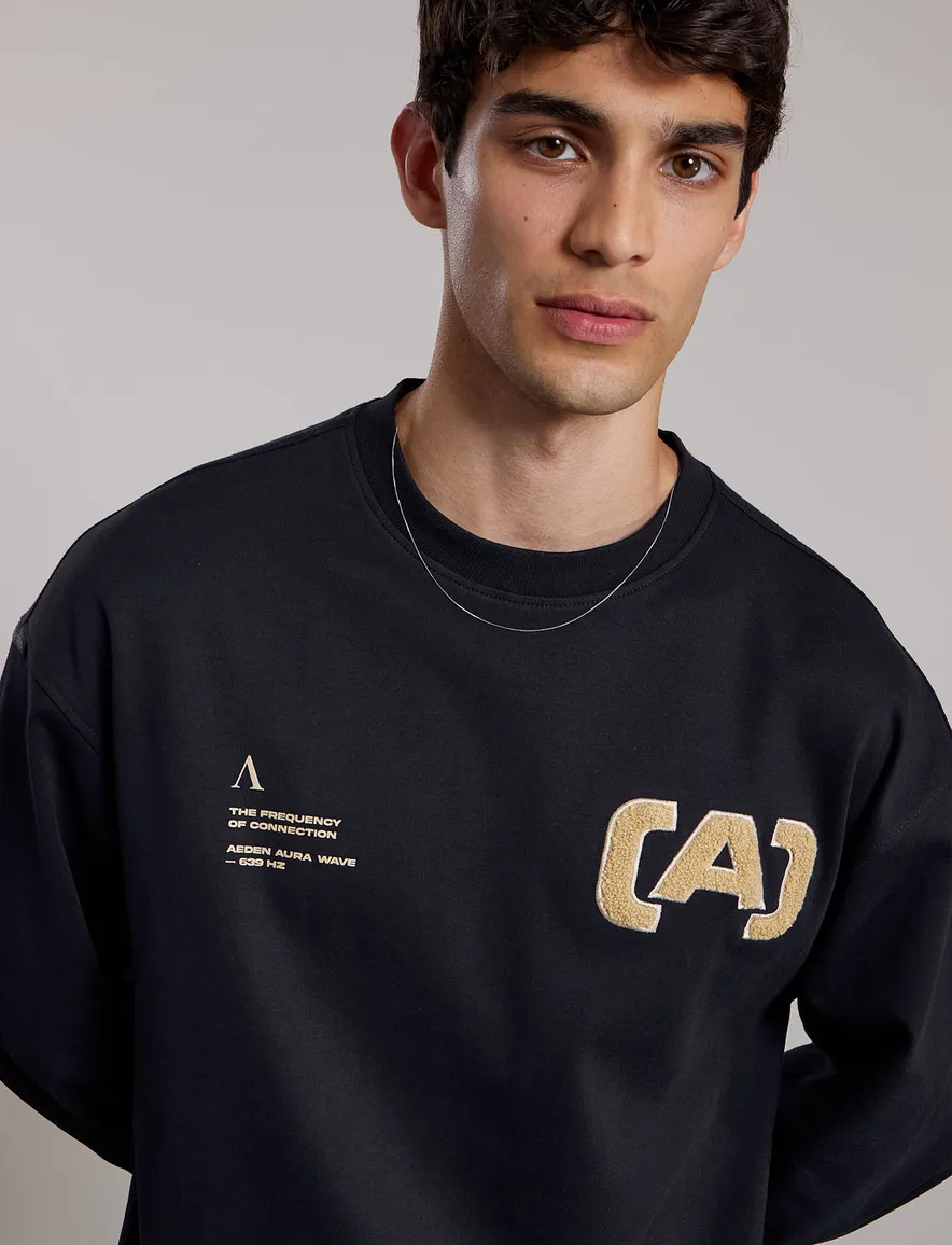 T-shirt Aeden zwart