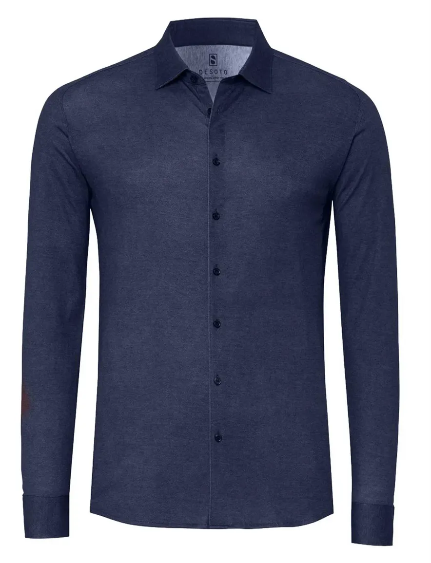 Desoto overhemd donkerblauw slim fit