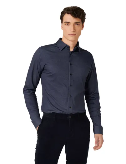 Desoto Desoto overhemd donkerblauw slim fit