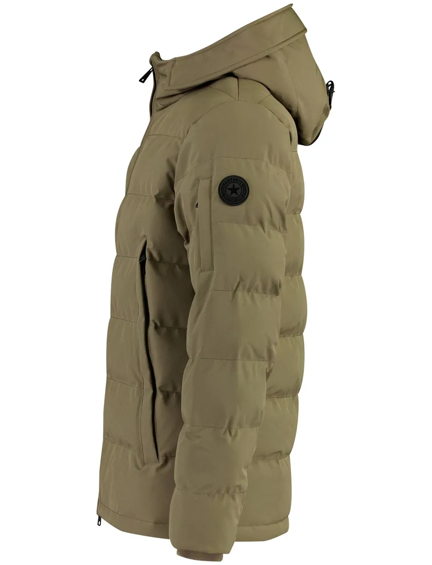 Airforce pufferjas groen gevoerd