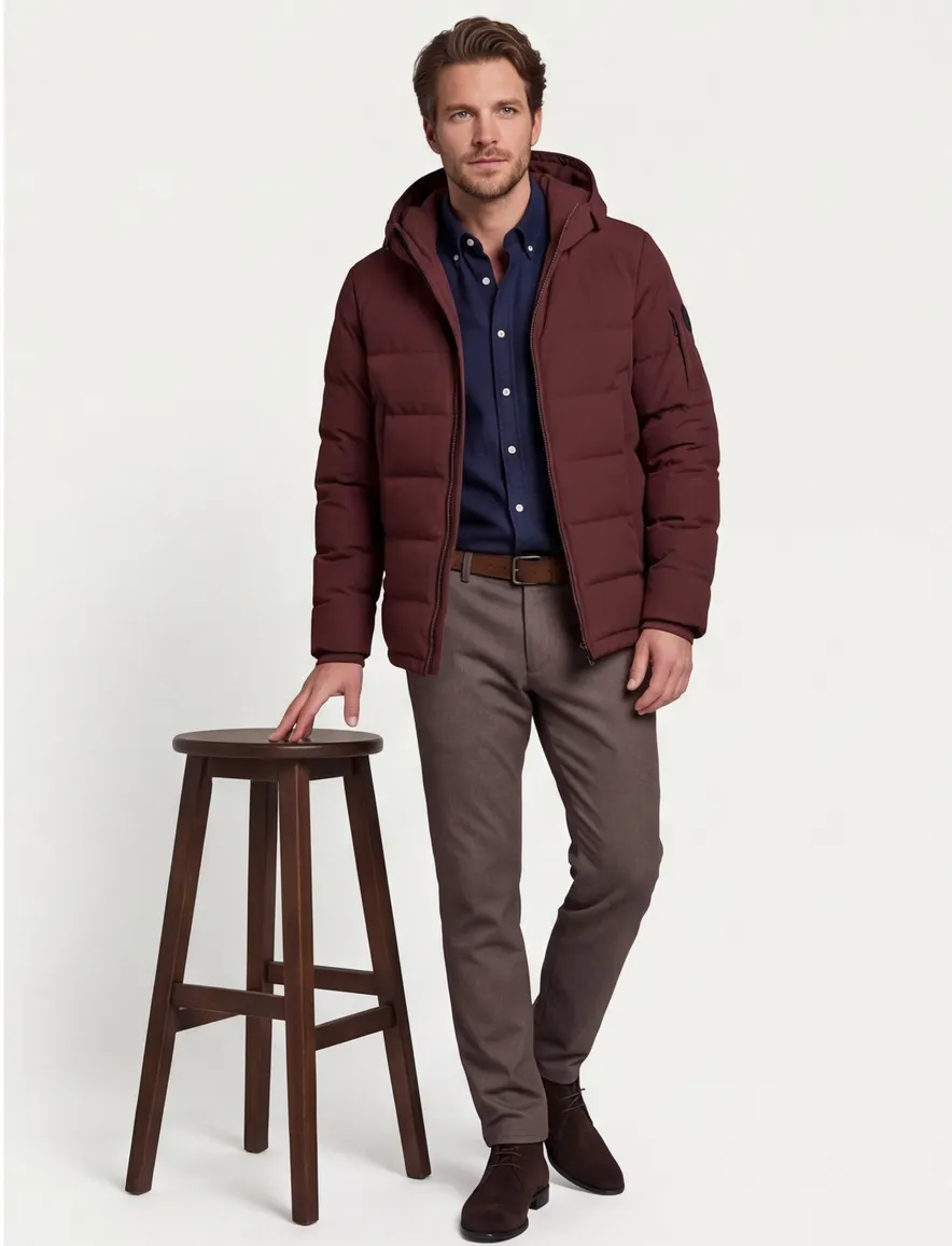 Airforce parka jas bordeaux gevoerd
