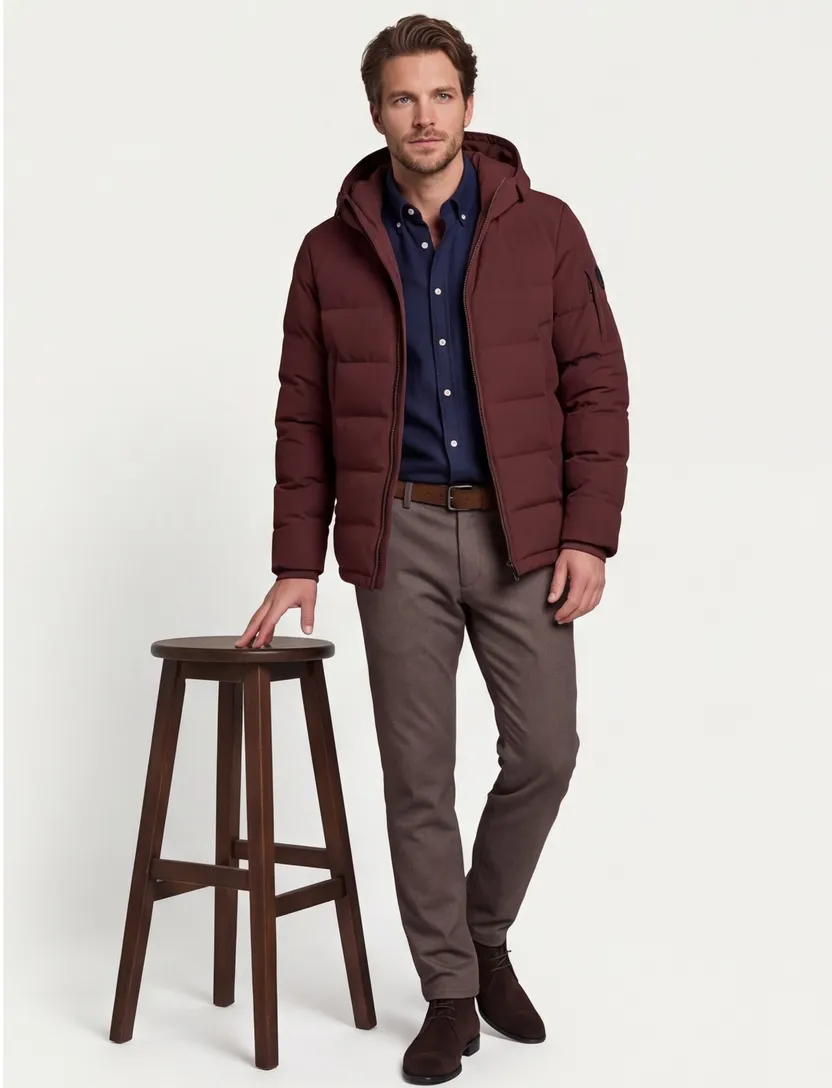 Parka jas Airforce bordeaux gevoerd
