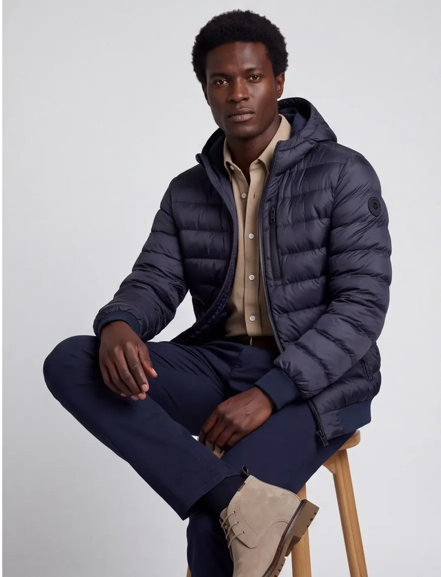 Airforce gewatteerde softshell jas donkerblauw