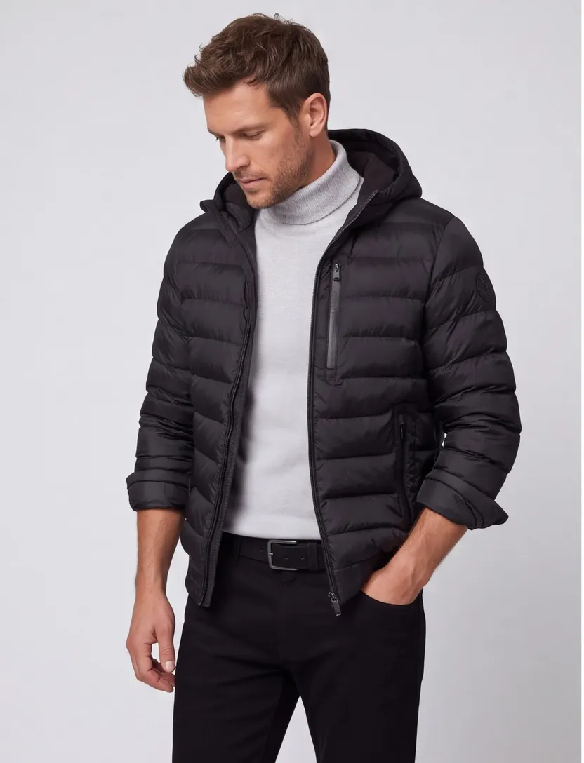 Gewatteerde jas Airforce zwart reversible