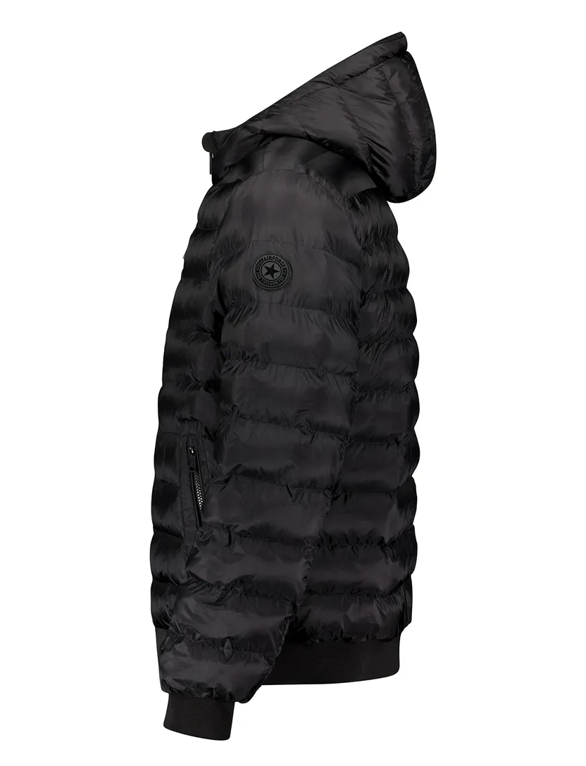 Gewatteerde jas Airforce zwart reversible