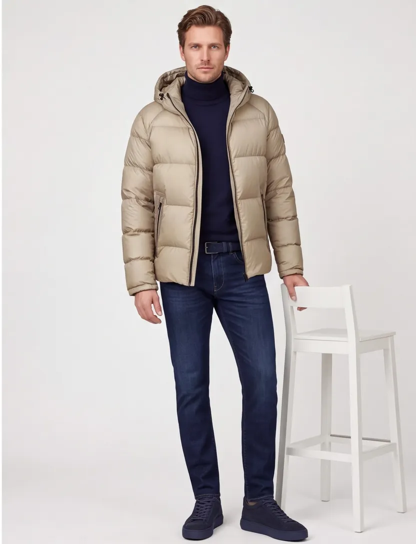 Pufferjack Airforce beige waterafstotend