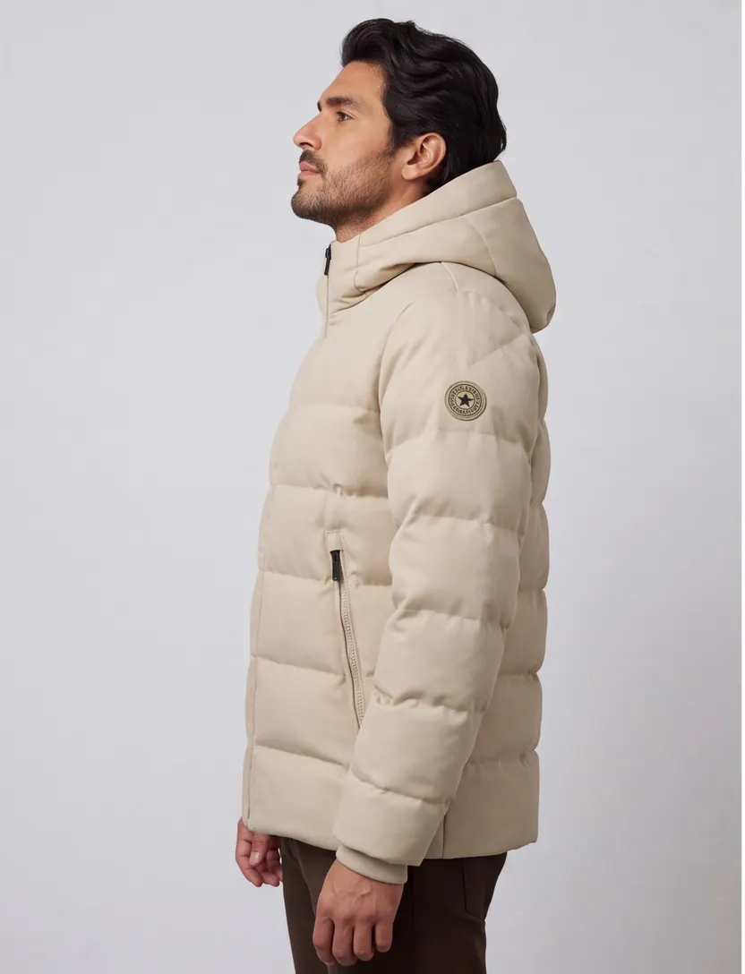 Beige Airforce Pufferjack met Capuchon