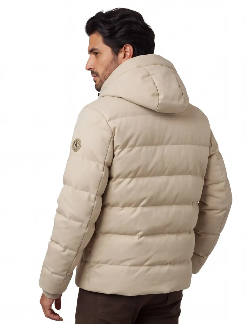 Beige Airforce Pufferjack met Capuchon