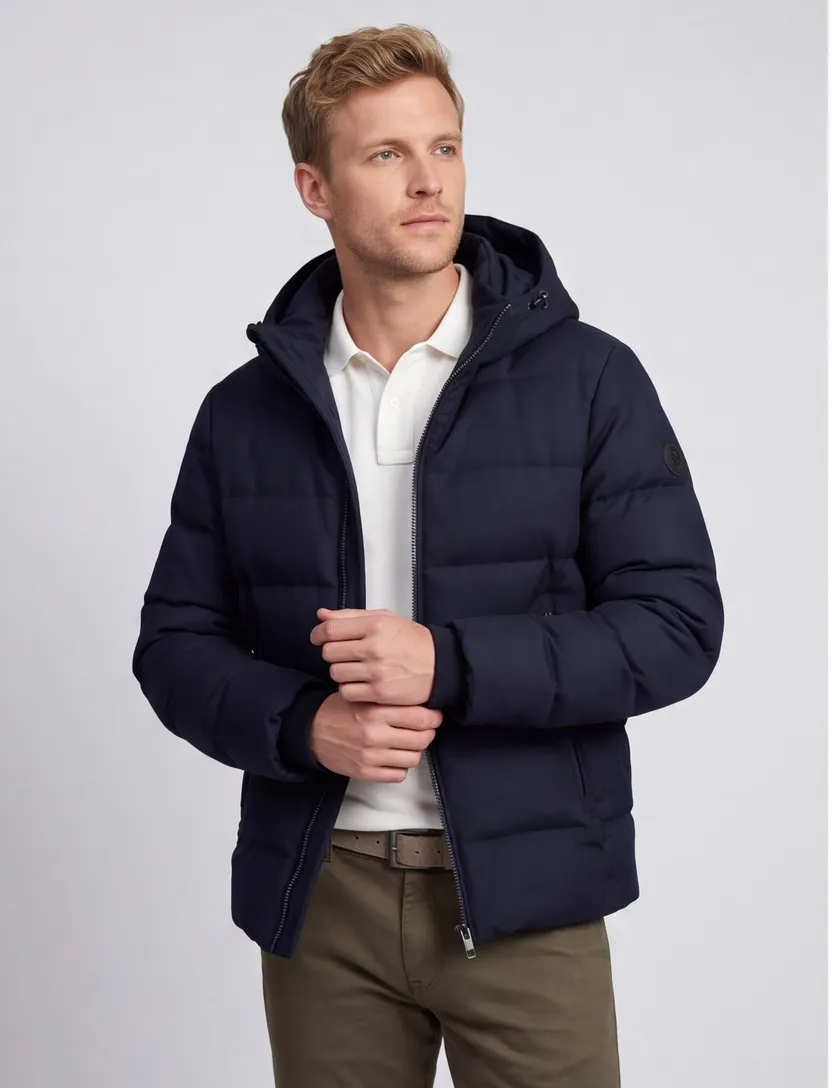 Airforce pufferjassen donkerblauw gevoerd